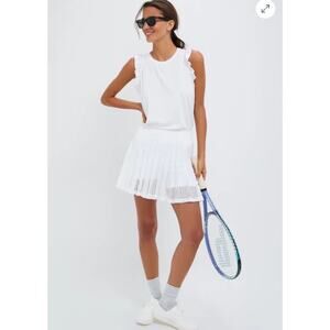 Tnuck Sport Tuckernuck White Performance Jersey Ruffle Lea Tank Size Medium